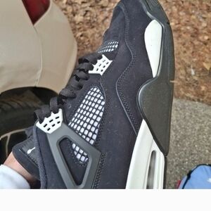 Black and White Suede Men's Athletic Sneaker
